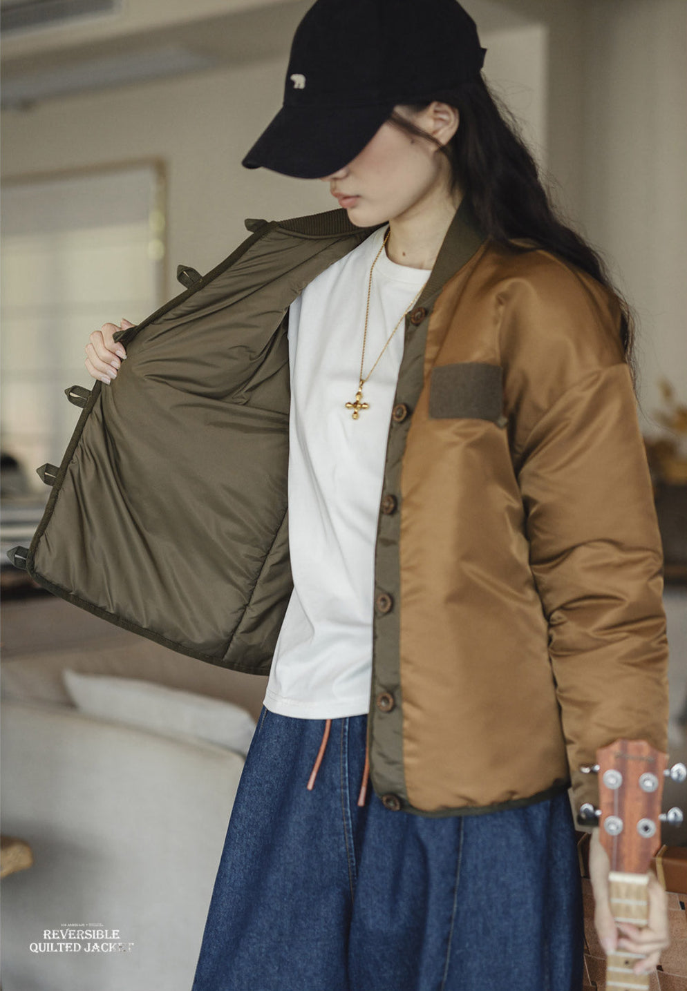 CHAQUETA REVERSIBLE Traff CON APLICACIONES