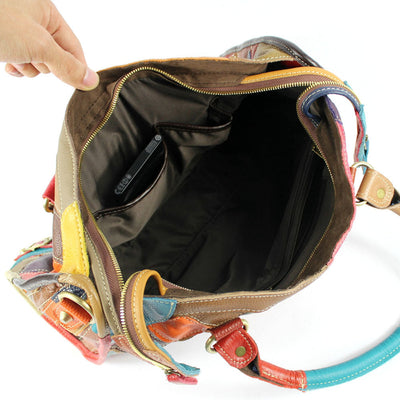 Bolso de Mujer Traff de Cuero Auténtico a Cuadros