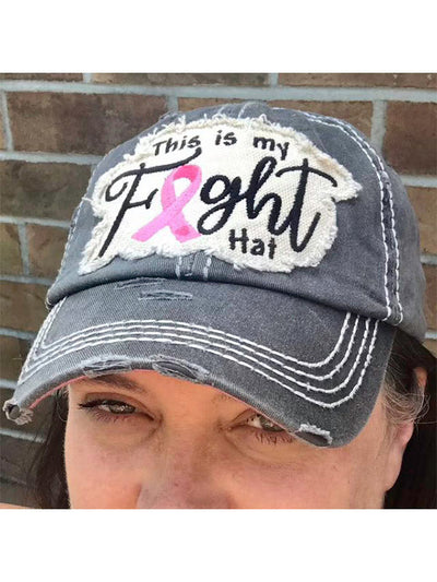 Gorra de Béisbol Rosa Desgastada con Bordado