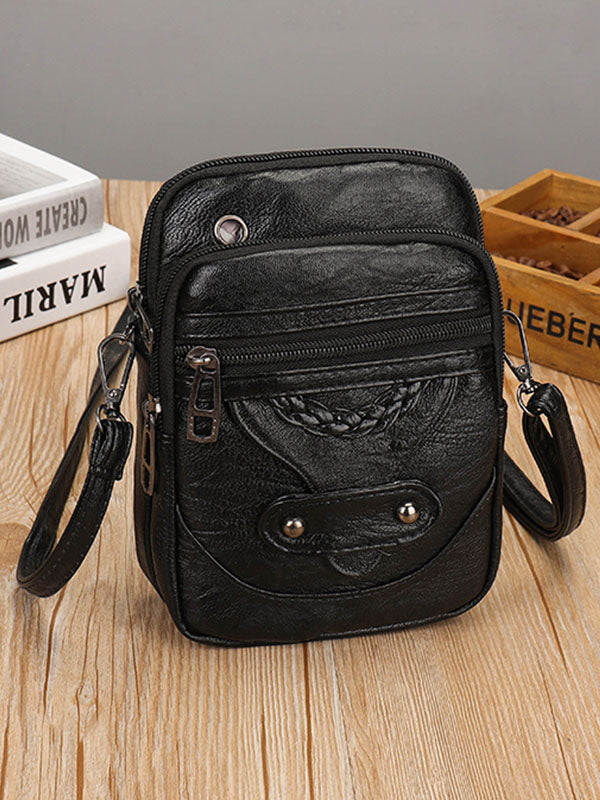 Bolso Cruzado de Cuero Lavado con Estilo Vintage