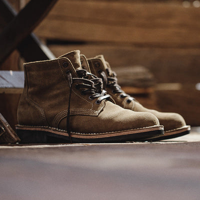 Traff Botas de Trabajo Vintage de Ante