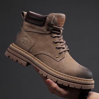 Traff Botas de Trabajo de Cuero Marrón