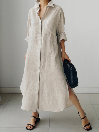 VESTIDO Traff DE LINO SECADO