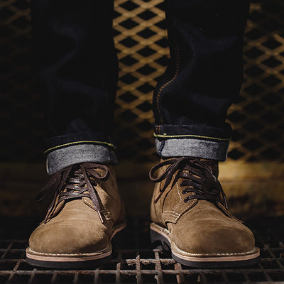 Traff Botas de Trabajo Vintage de Ante