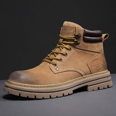 Traff Botas de Trabajo de Cuero Marrón
