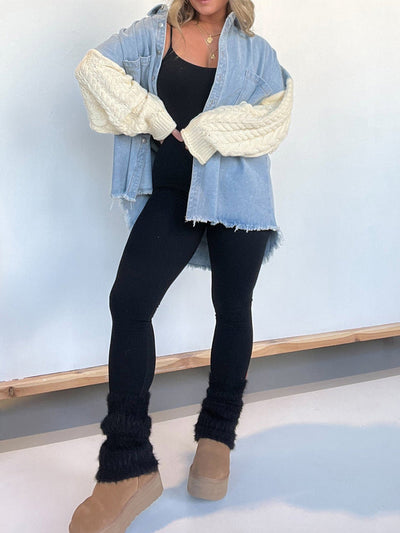 Traff Mia Suéter de Manga de Denim