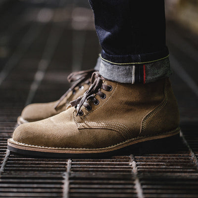 Traff Botas de Trabajo Vintage de Ante
