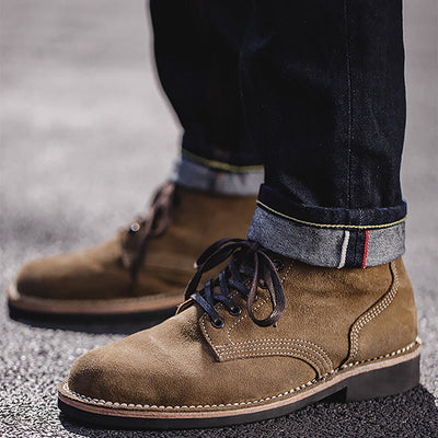 Traff Botas de Trabajo Vintage de Ante