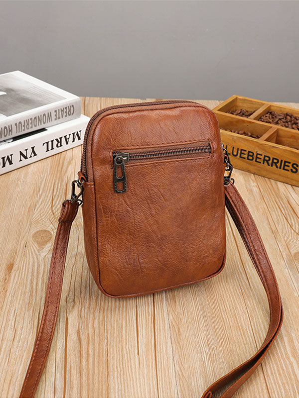 Bolso Cruzado de Cuero Lavado con Estilo Vintage