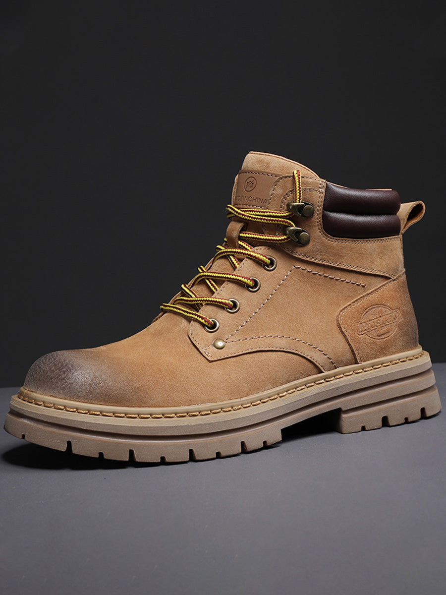 Traff Botas de Trabajo de Cuero Marrón