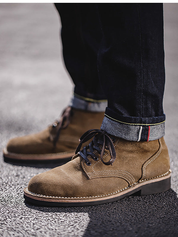 Traff Botas de Trabajo Vintage de Ante