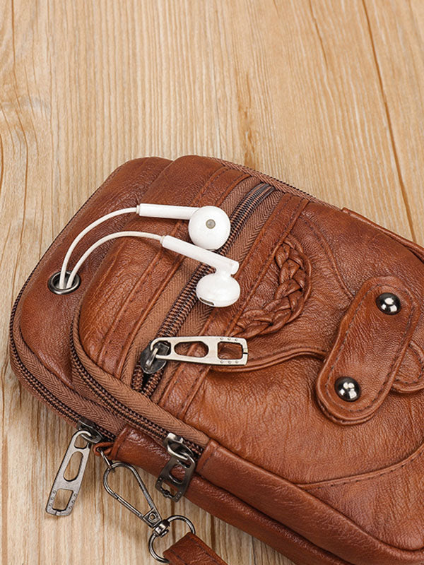 Bolso Cruzado de Cuero Lavado con Estilo Vintage