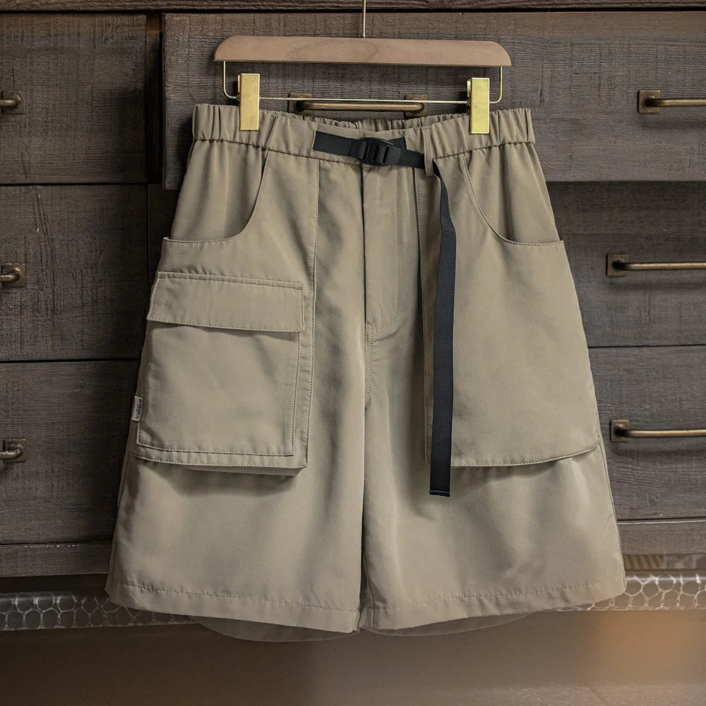 Maden Outdoor Lightweight Functional Solid Shorts Quick Drying Pants Anti Wrinkle Large Pockets Casual Pants for Men's Summer