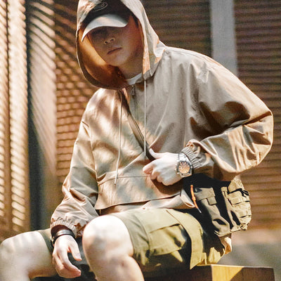 Maden New Mountain Style Outdoor Half-zip Hooded Jacket Sweatshirt Sports Style And Loose Casual Pullover for Men's Spring