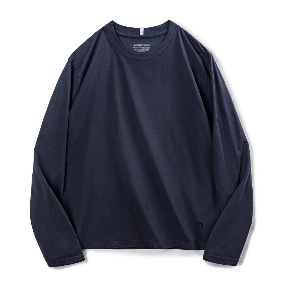 Maden New Casual Sorona Cool Long-sleeved T-shirt Quick-drying Antibacterial Round Neck Top for Men's Spring And Autumn