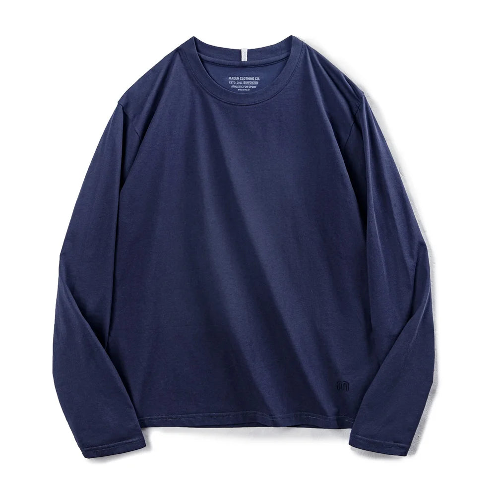Maden New Casual Sorona Cool Long-sleeved T-shirt Quick-drying Antibacterial Round Neck Top for Men's Spring And Autumn
