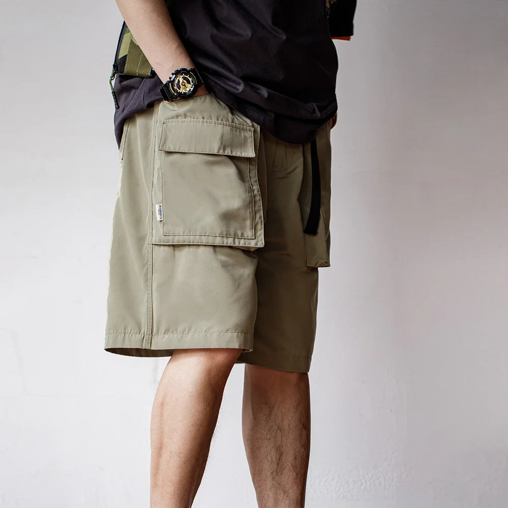Maden Outdoor Lightweight Functional Solid Shorts Quick Drying Pants Anti Wrinkle Large Pockets Casual Pants for Men's Summer