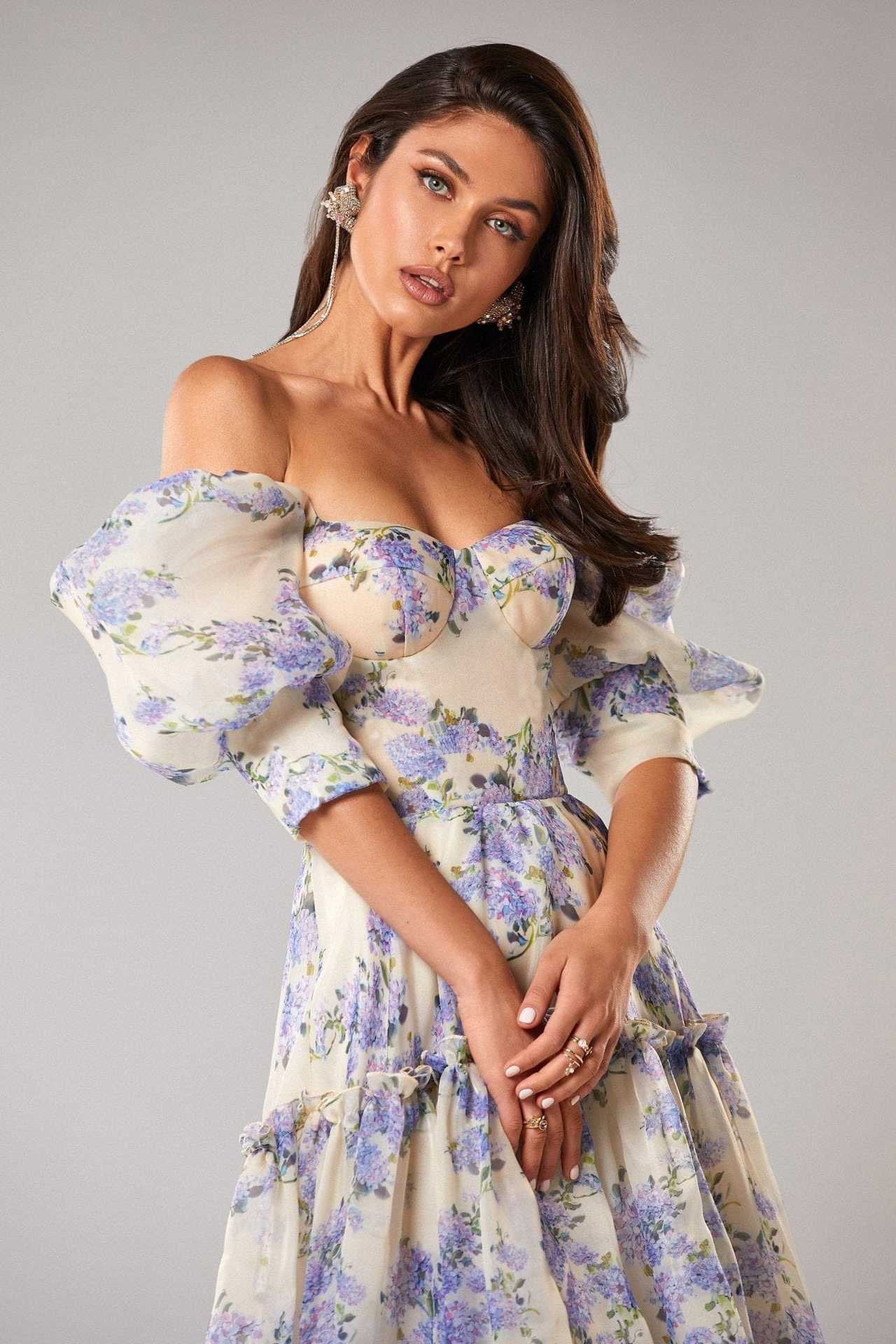 Vestido Largo de Verano con Manga de Princesa Traff Diana
