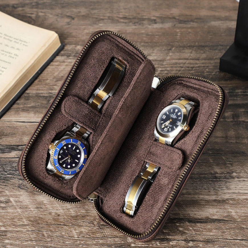 Traff Estuche Compacto de Cuero para Reloj