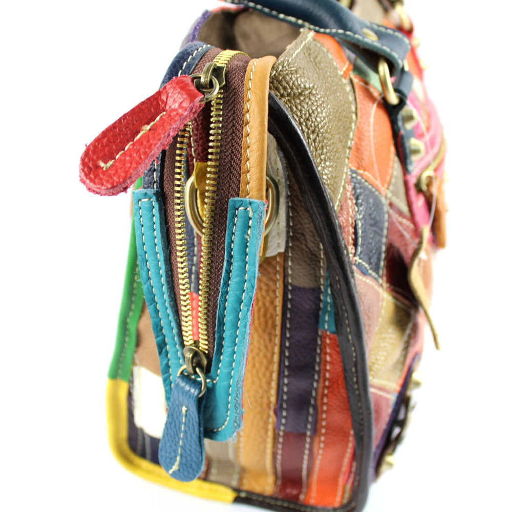 Bolso de Mujer Traff de Cuero Auténtico a Cuadros