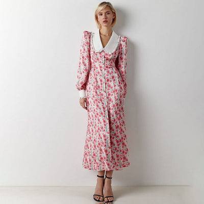 Traff Suelin Vestido Largo de Estilo Retro