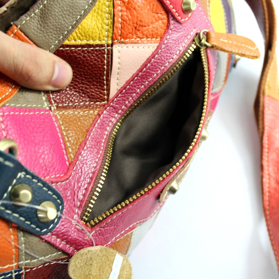 Bolso de Mujer Traff de Cuero Auténtico a Cuadros
