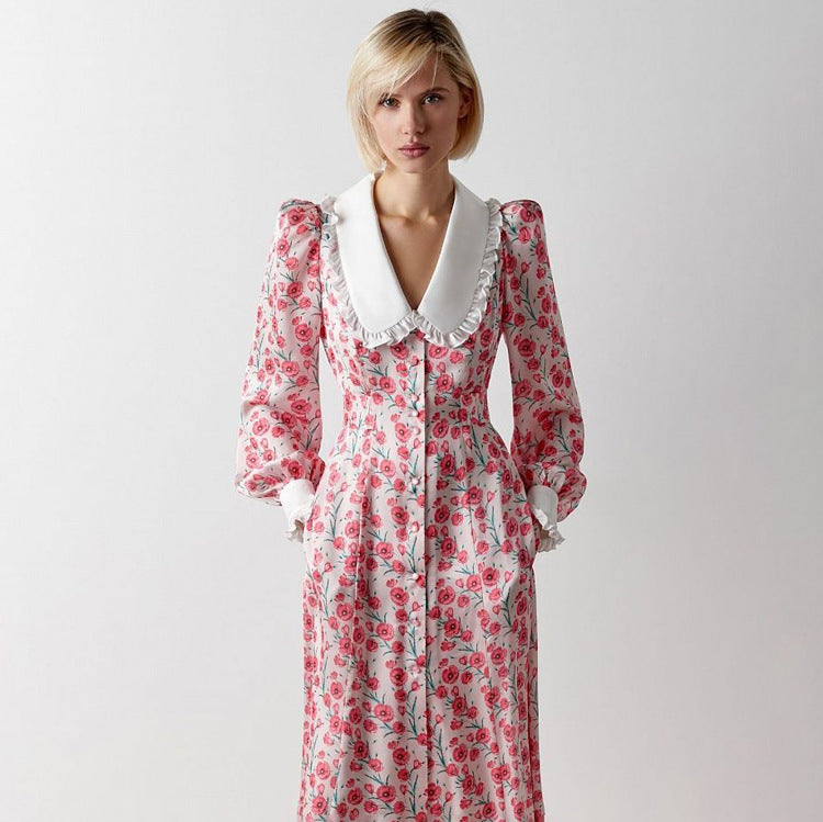 Traff Suelin Vestido Largo de Estilo Retro