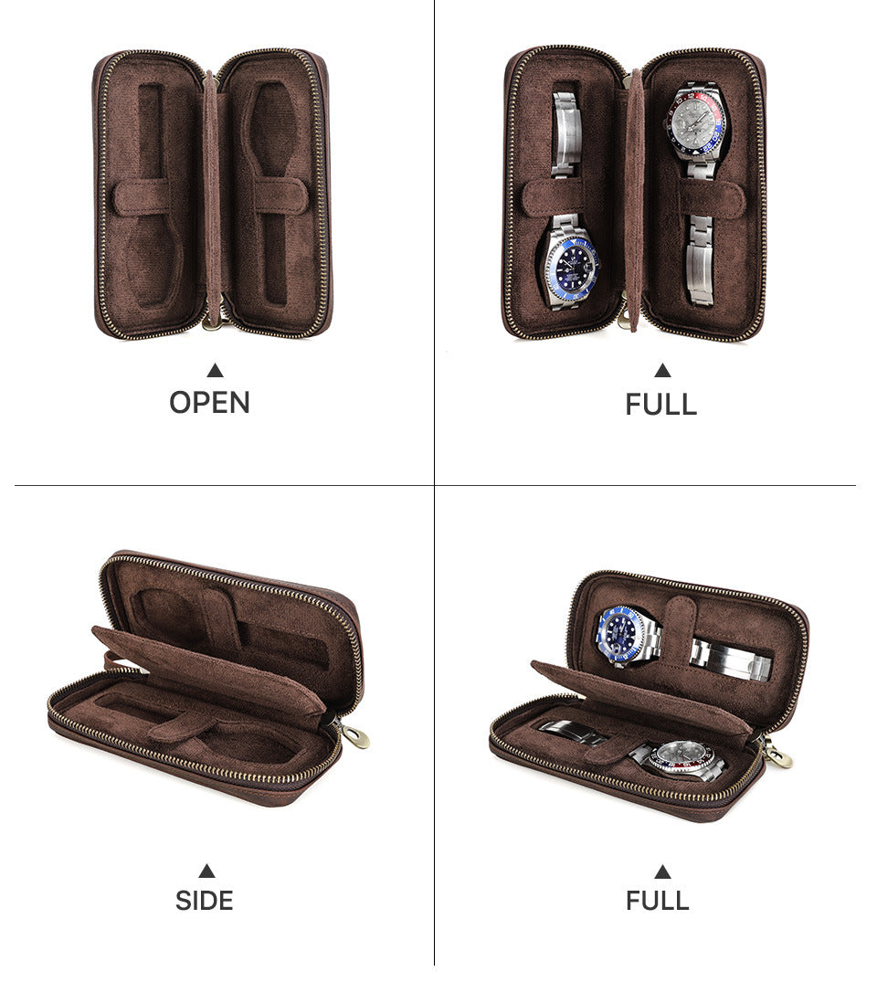 Traff Estuche Compacto de Cuero para Reloj