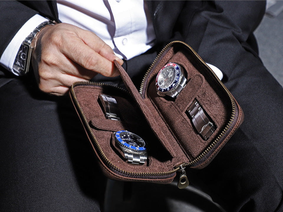 Traff Estuche Compacto de Cuero para Reloj