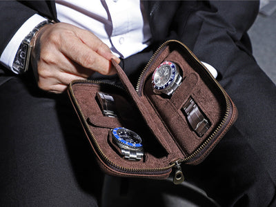 Traff Estuche Compacto de Cuero para Reloj