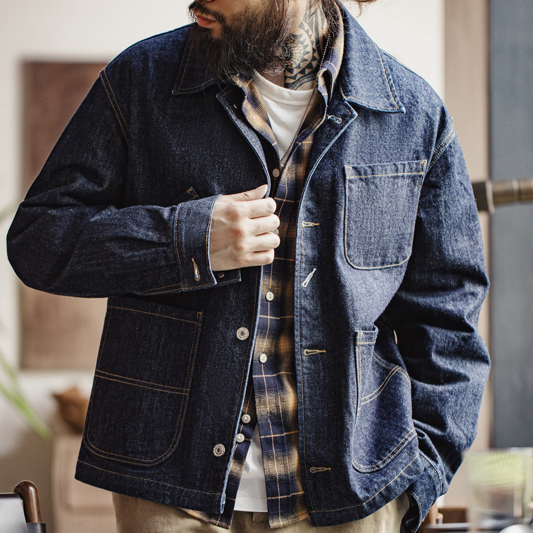 ABRIGO DE DENIM Traff CON 4 BOLSILLOS