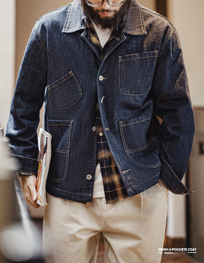 ABRIGO DE DENIM Traff CON 4 BOLSILLOS