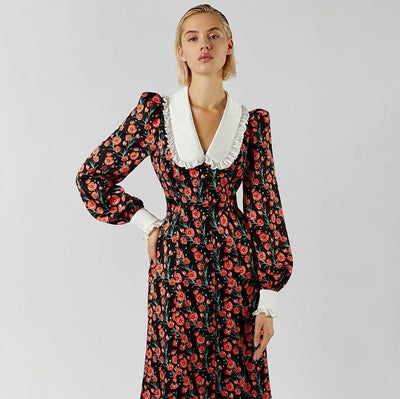 Traff Suelin Vestido Largo de Estilo Retro