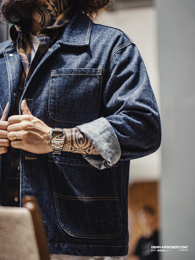 ABRIGO DE DENIM Traff CON 4 BOLSILLOS