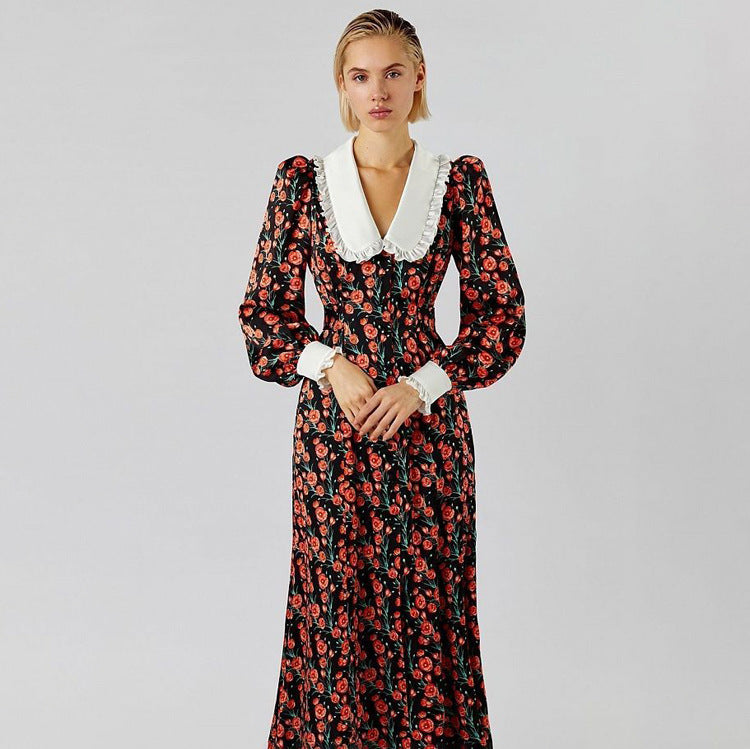 Traff Suelin Vestido Largo de Estilo Retro