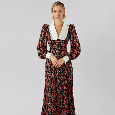Traff Suelin Vestido Largo de Estilo Retro