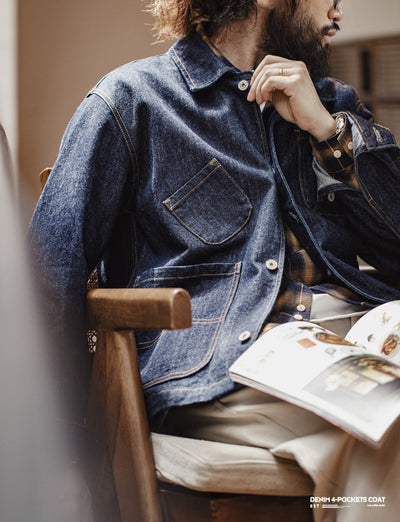 ABRIGO DE DENIM Traff CON 4 BOLSILLOS