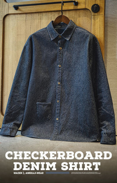 CAMISA DE DENIM CUADROS Traff