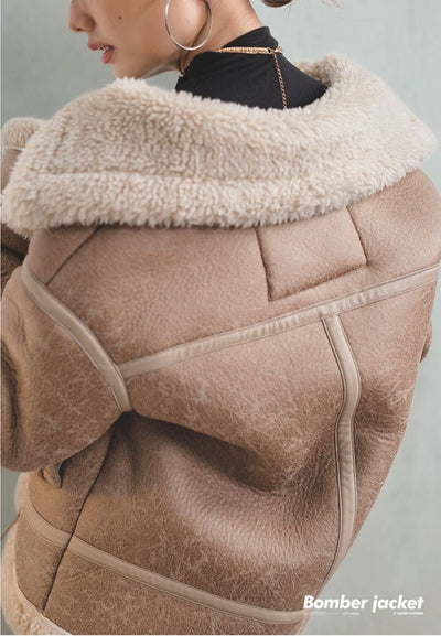 Chaqueta de Cuero Imitación de Piel de Cordero Traff