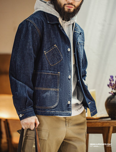 ABRIGO DE DENIM Traff CON 4 BOLSILLOS