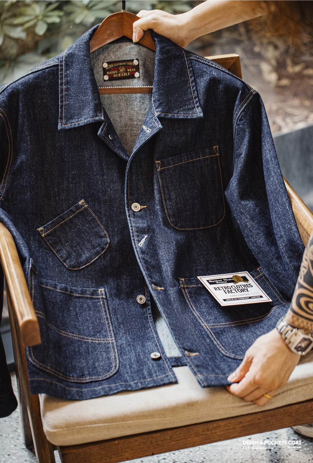 ABRIGO DE DENIM Traff CON 4 BOLSILLOS