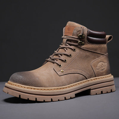 Traff Botas de Trabajo de Cuero Marrón