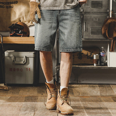 Traff Pantalones Cortos de Mezclilla Retro