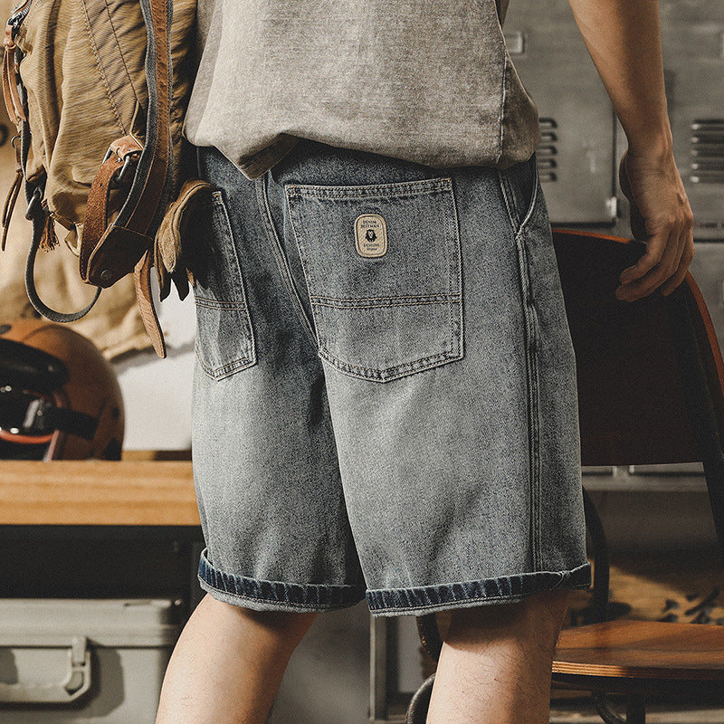 Traff Pantalones Cortos Retro Azules Lavados
