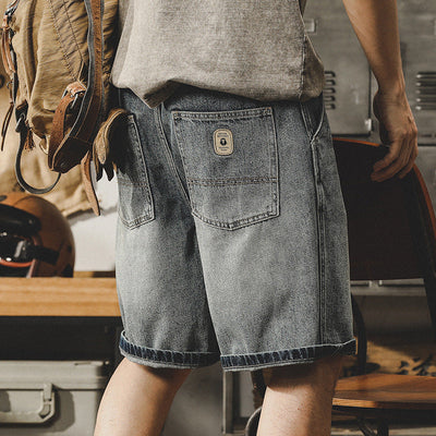 Traff Pantalones Cortos Retro Azules Lavados