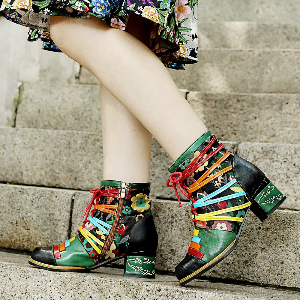 Traff Yiwu Botas de Mujer de Cuero Verdadero