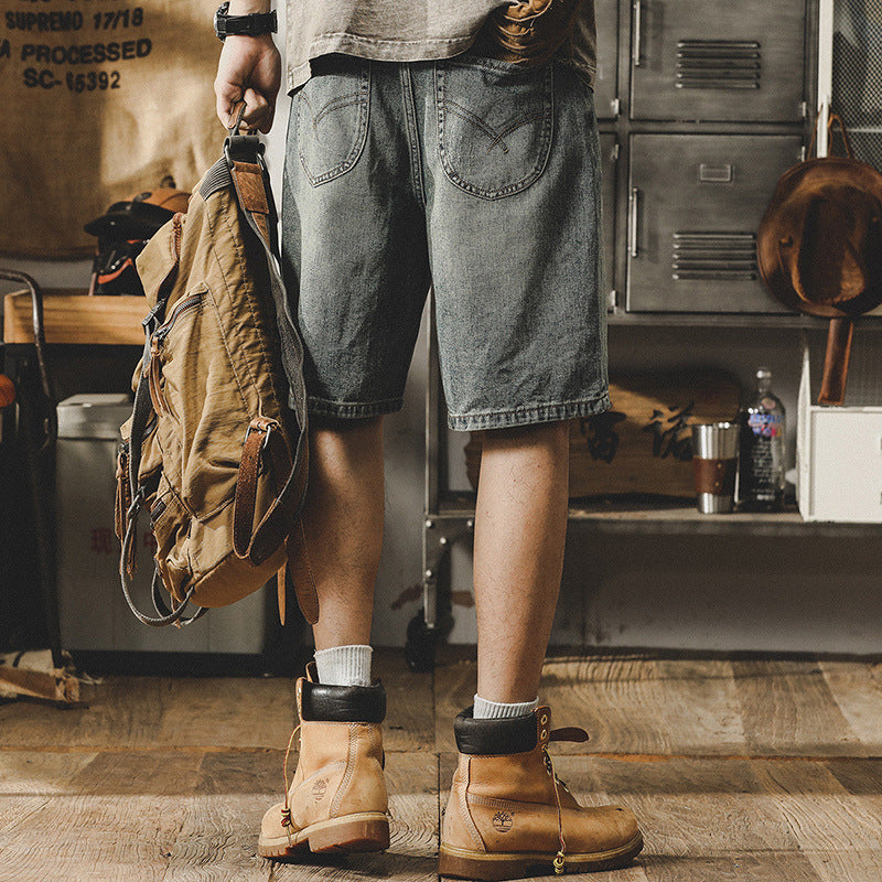 Traff Pantalones Cortos de Mezclilla Retro