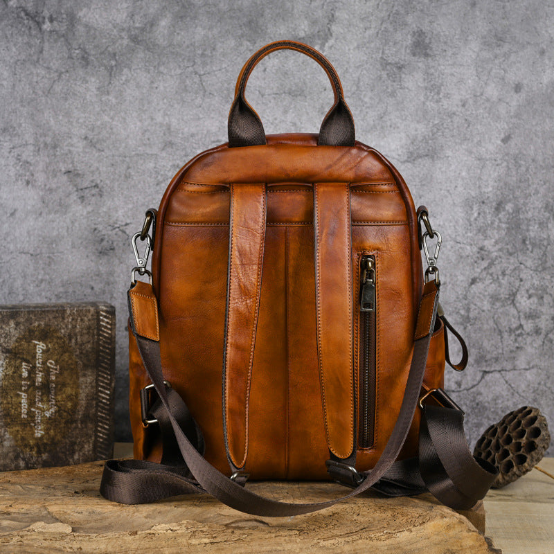 Mochila de Cuero Retro Twin Traff