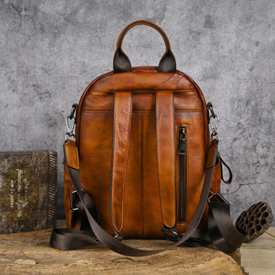 Mochila de Cuero Retro Twin Traff