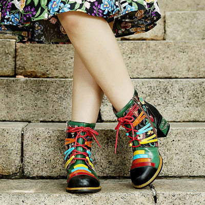 Traff Yiwu Botas de Mujer de Cuero Verdadero